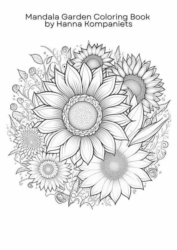 mandala garden floral inspirations flowers design coloring book