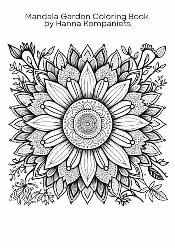 mandala garden floral inspirations flowers design coloring book