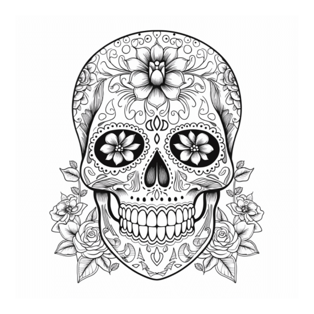 sugar skull day of the dead coloring pages