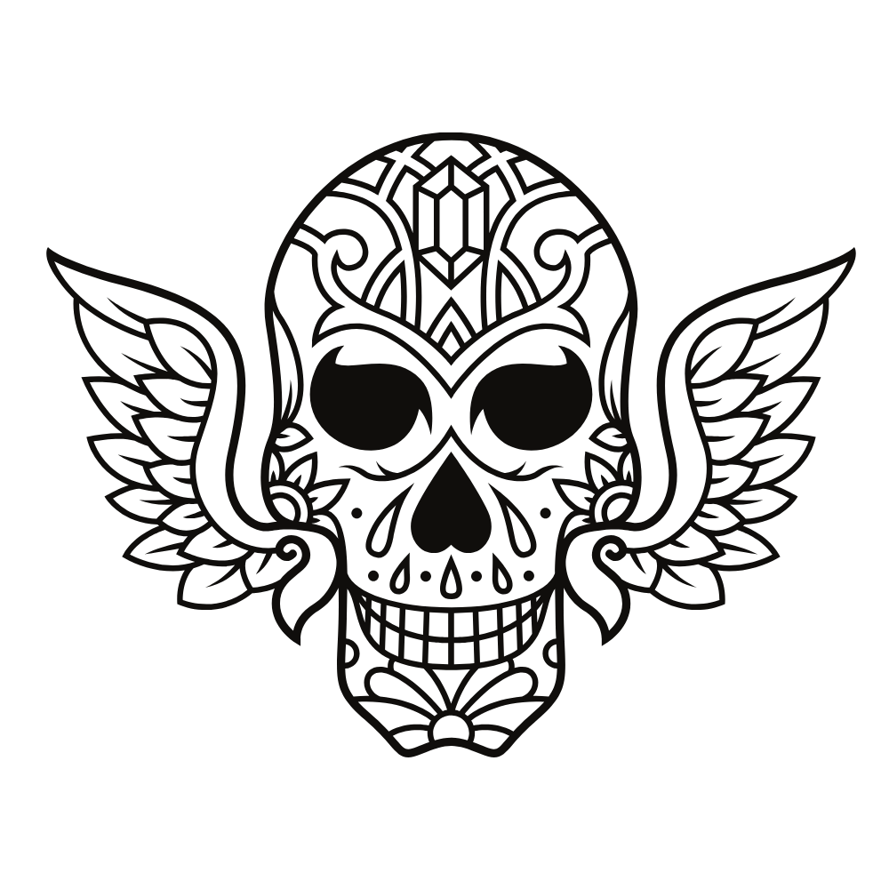 sugar skull day of the dead coloring pages