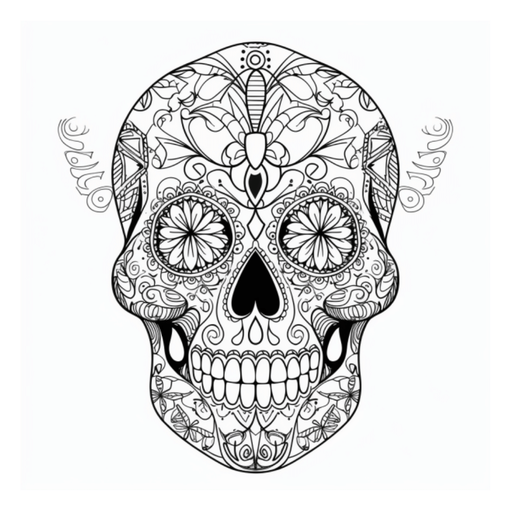 sugar skull day of the dead coloring pages