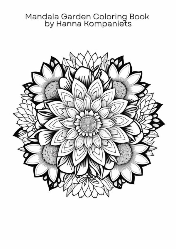 mandala garden floral inspirations flowers design coloring book