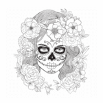 adult coloring page sugar skull woman