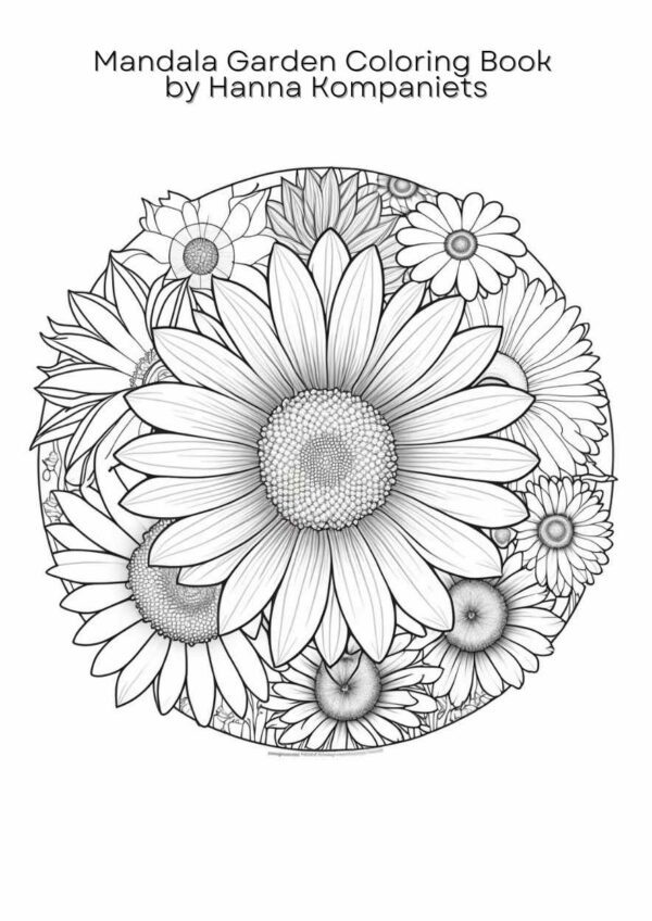 mandala garden floral inspirations flowers design coloring book