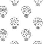 easy free printable sugar skull coloring pages for kids