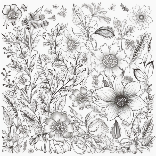 printable flower coloring pages floral ornament free