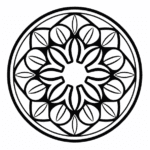 black_and_white_easy_geometric_shapes mandala coloring page