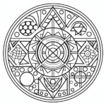 black_and_white_easy_geometric_shapes mandala coloring page