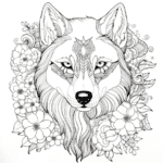 husky mandala coloring page