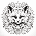 red panda wild animal mandala coloring page