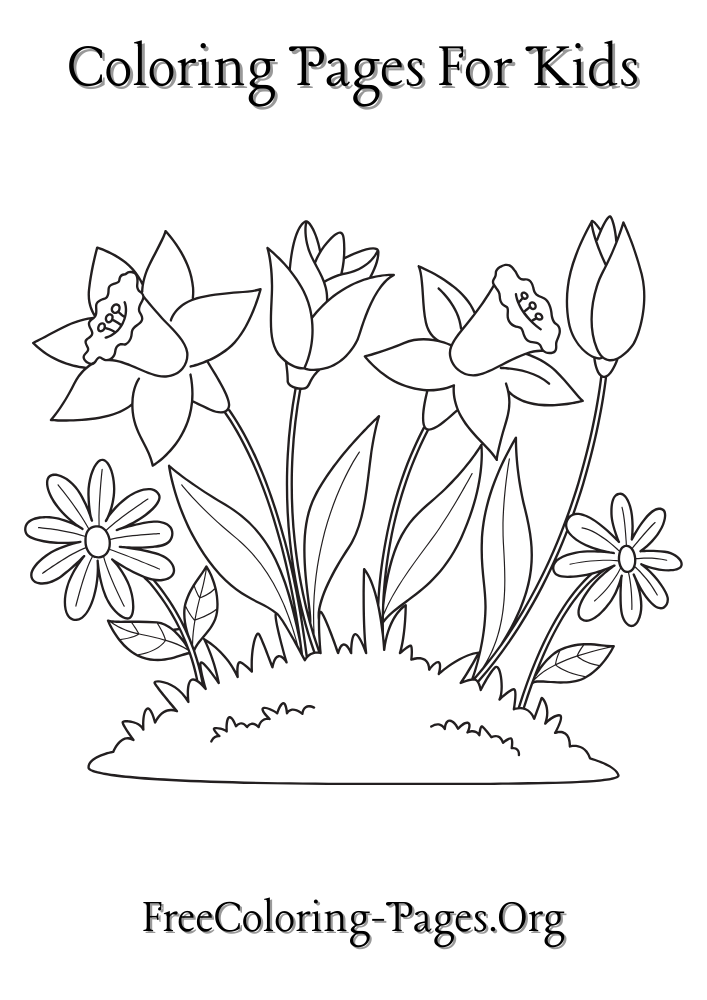 free coloring pages for kids flower printable