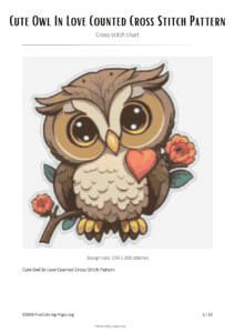 Owl In Love: Free Counted Cross Stitch Pattern