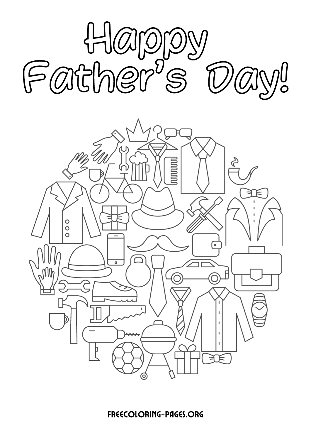 Happy Father's Day Free Coloring Pages for Kids and Adults - Free