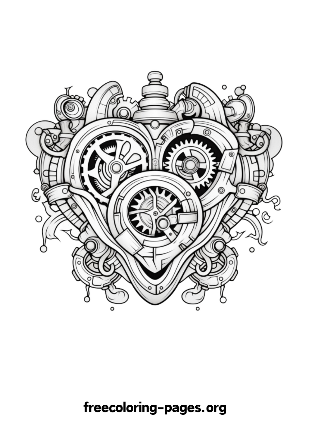 Steampunk Hearts Valentine Day Coloring Pages