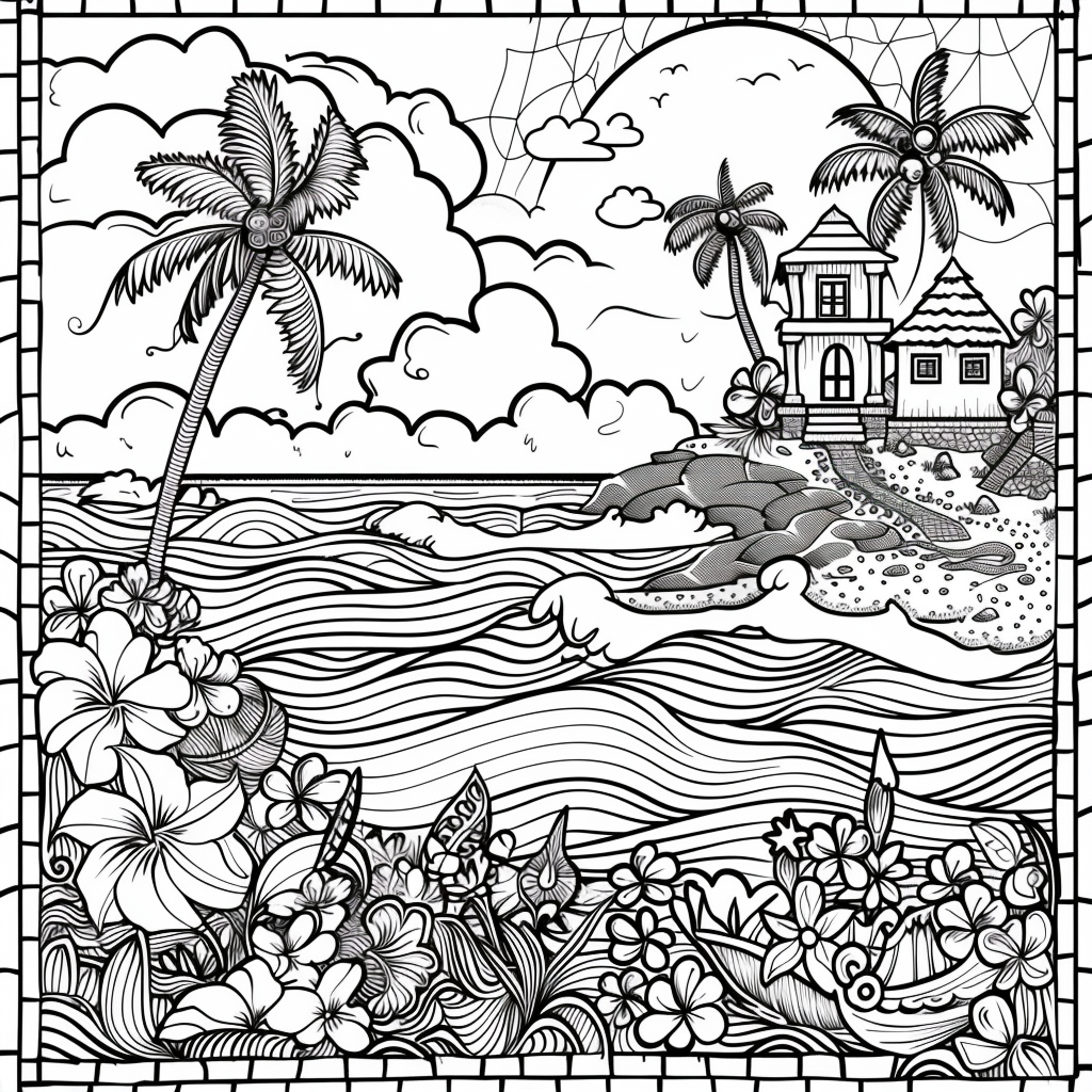 free printable beach coloring pages