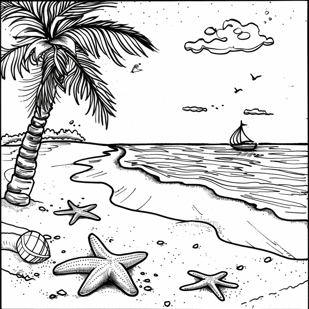 free printable beach coloring pages