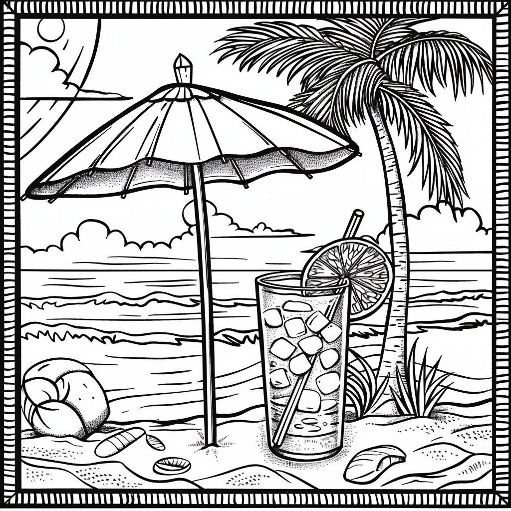 free printable beach coloring pages