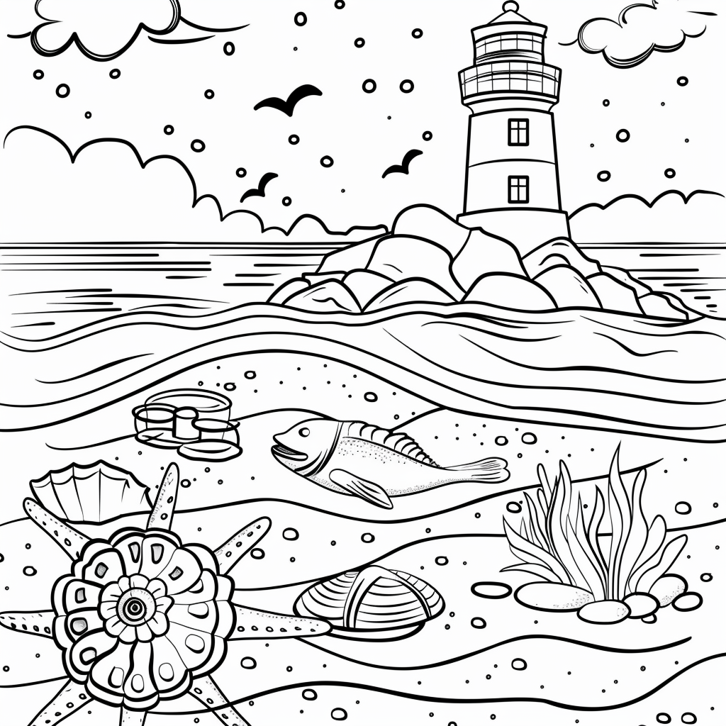 free printable beach coloring pages