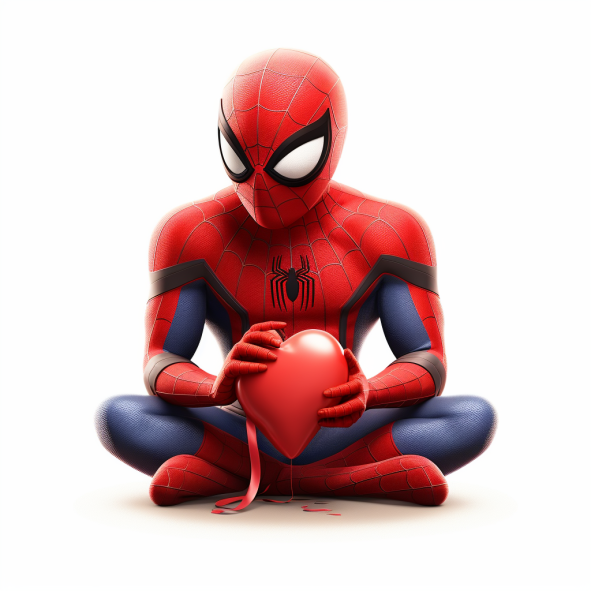 spiderman in love valentine page coloring pages