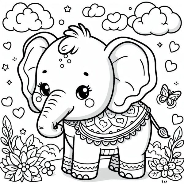 Free Elephant Coloring Pages 18 Cute Printable Cartoon Elephants