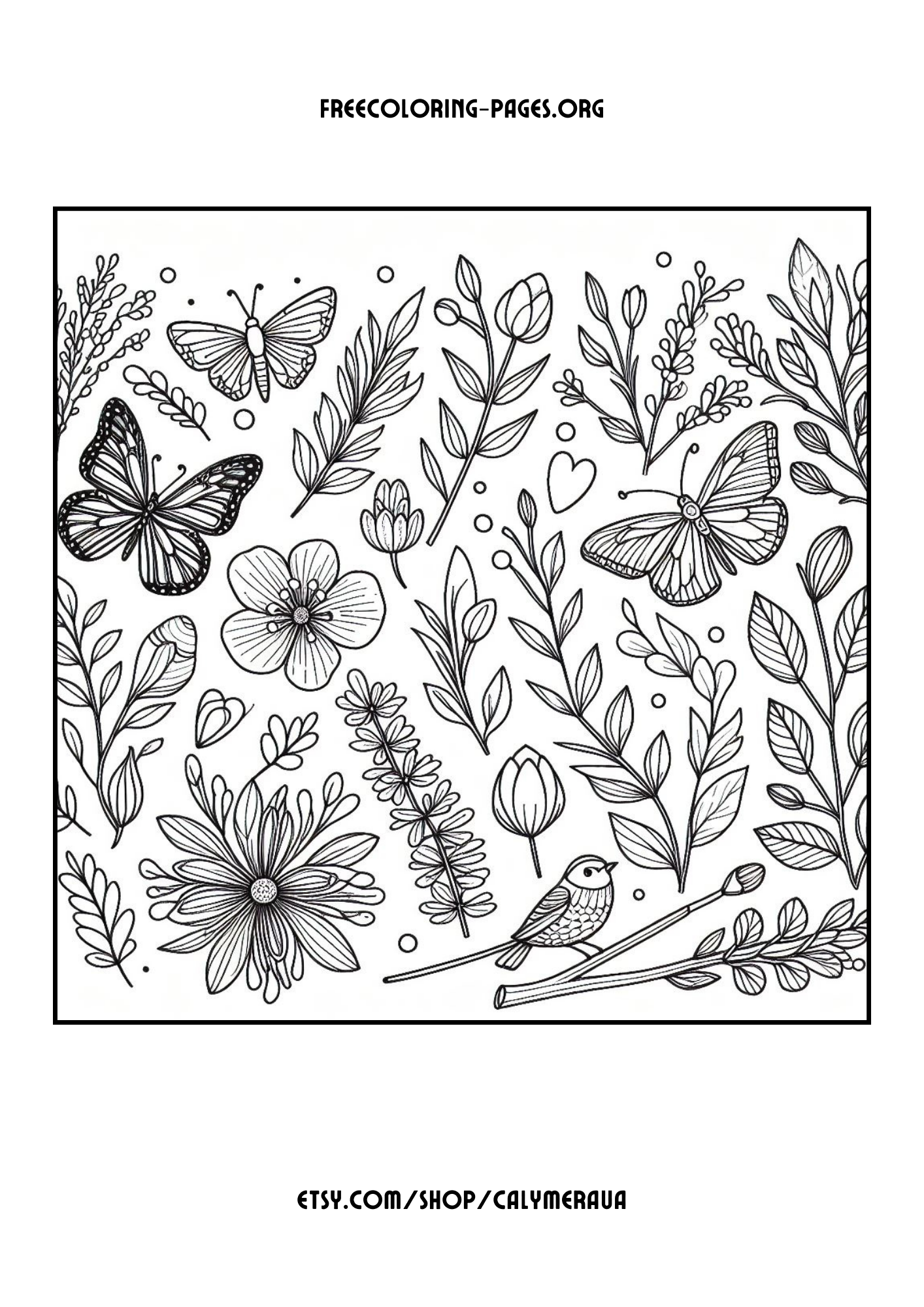 Free Printable Spring Coloring Pages: 20 Full-Size Springtime Coloring pages for kids, preschoolers and adults