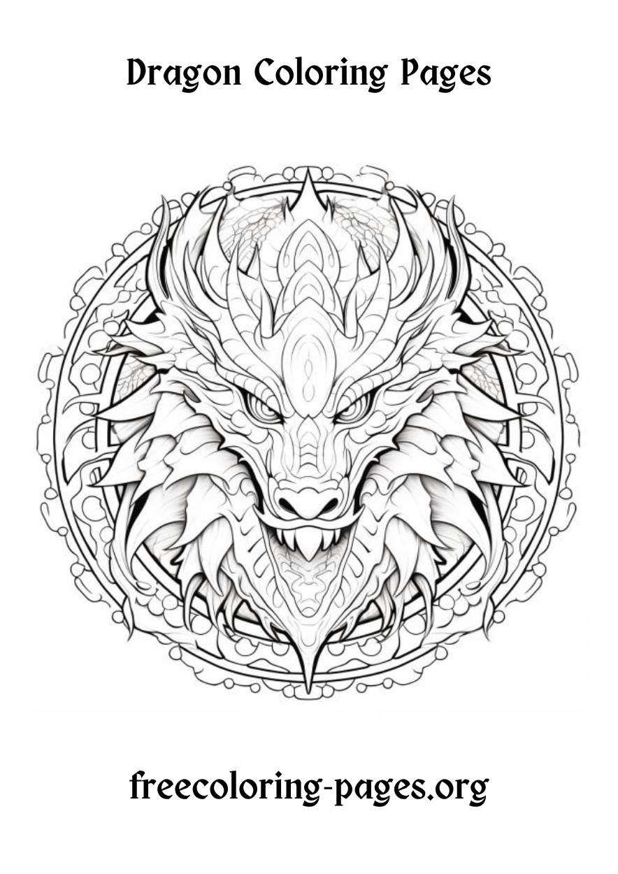 free dragon coloring page