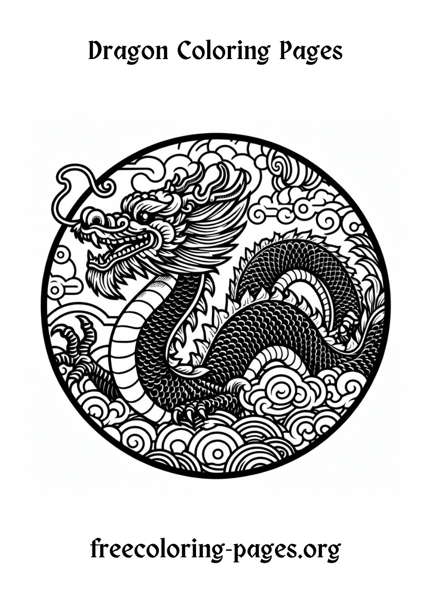 free chinese dragon coloring pages