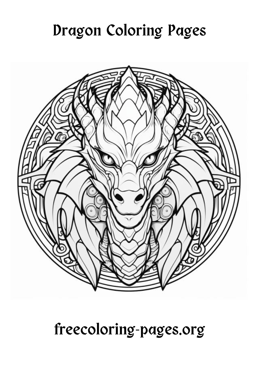 free dragon coloring page