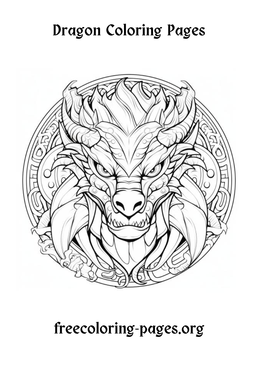 free dragon coloring page