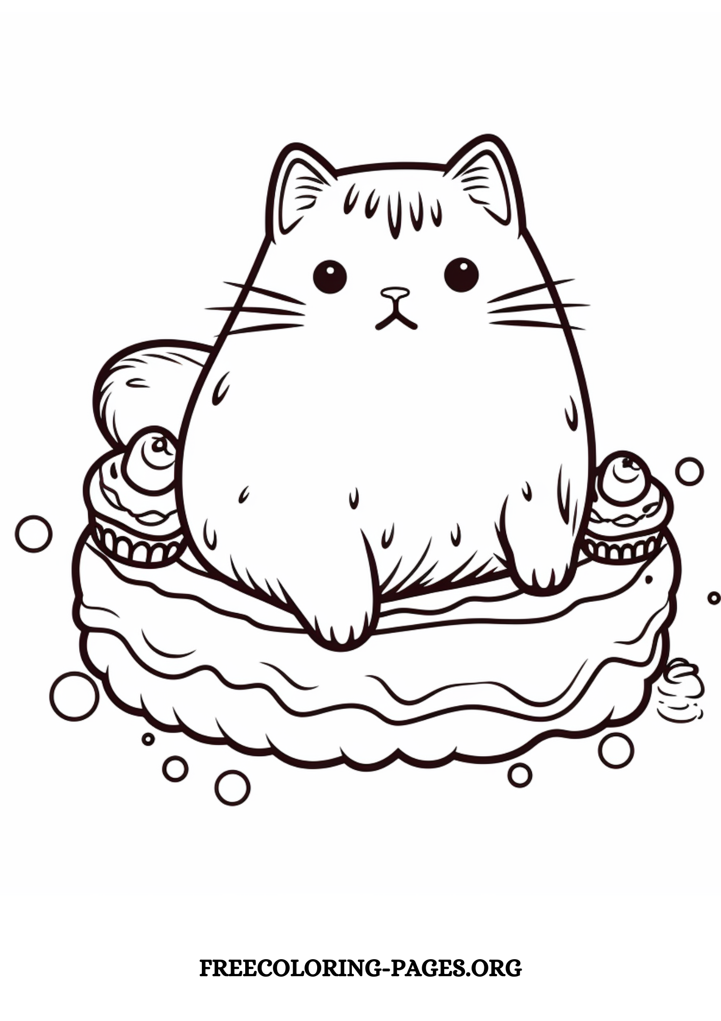 kawaii anime cat free printable coloring page for kids and adults