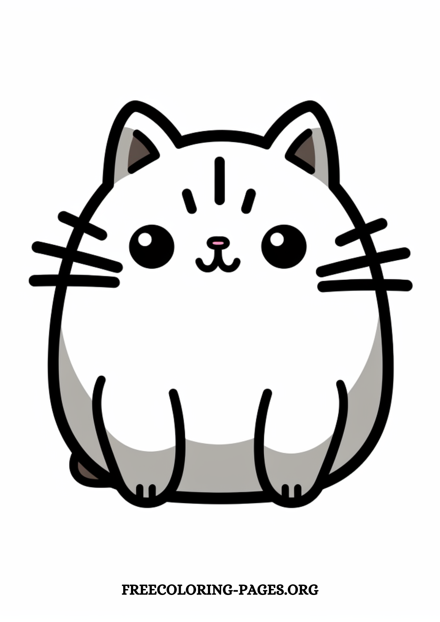 kawaii anime cat free printable coloring page for kids and adults