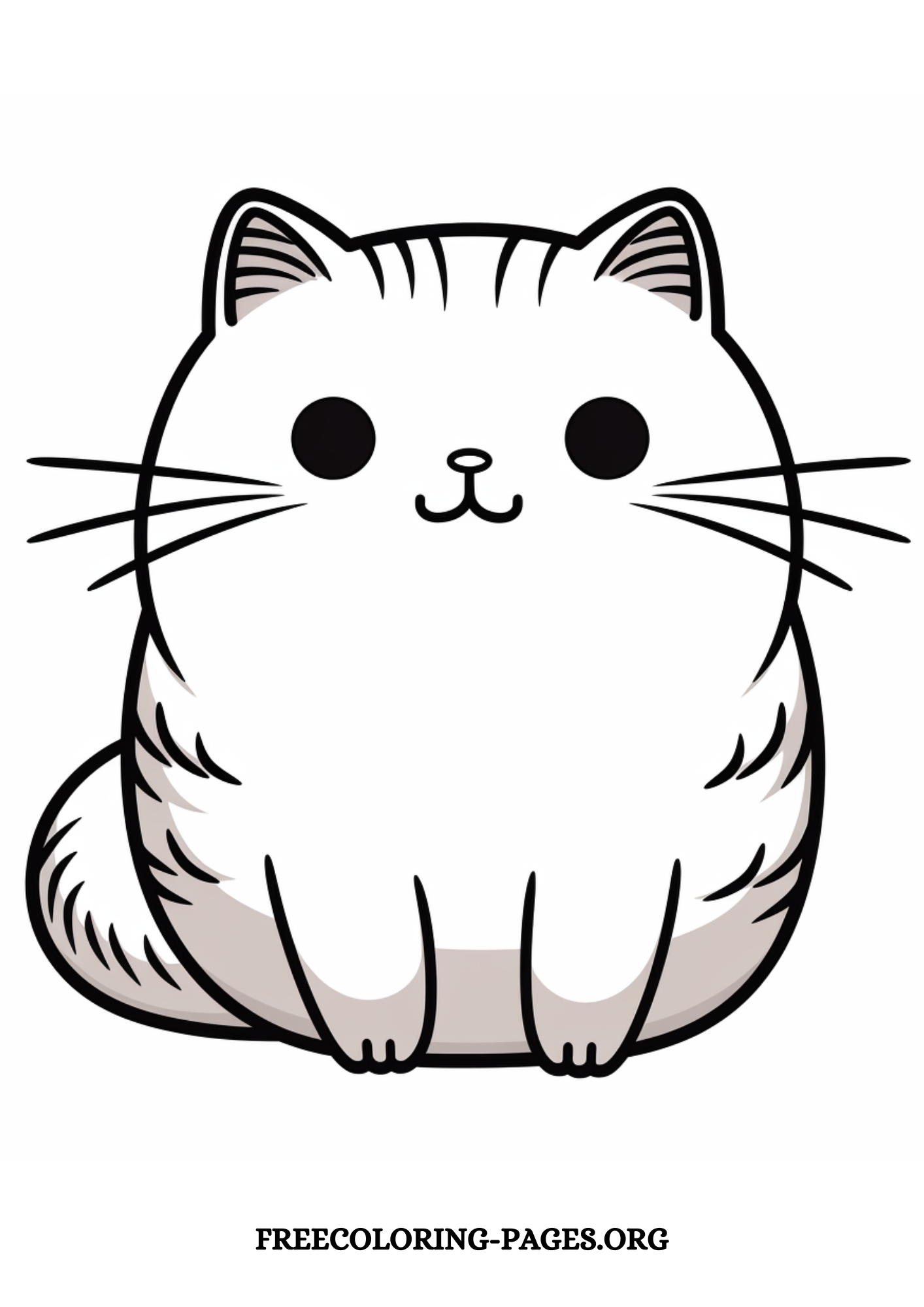 kawaii anime cat free printable coloring page for kids and adults