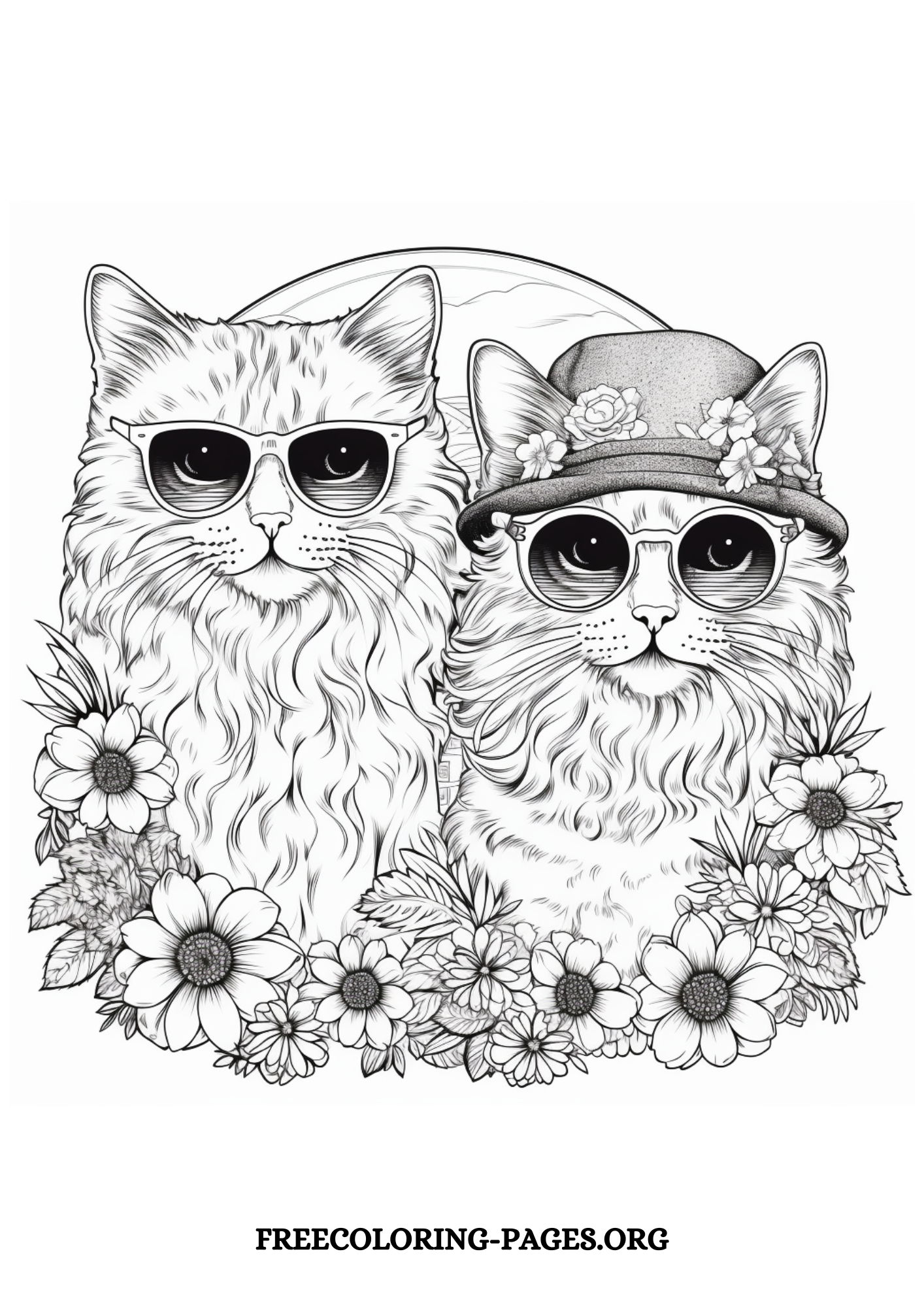 cat free printable coloring page for kids and adults