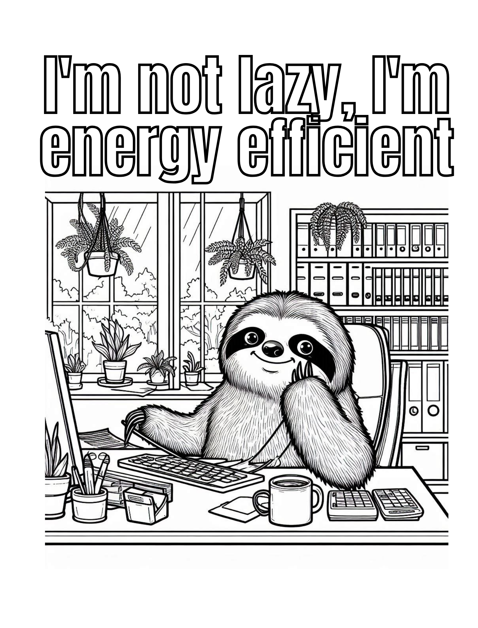 Funny Sloth Quotes on Coloring Pages