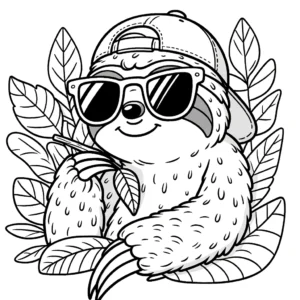 cute sloth coloring page