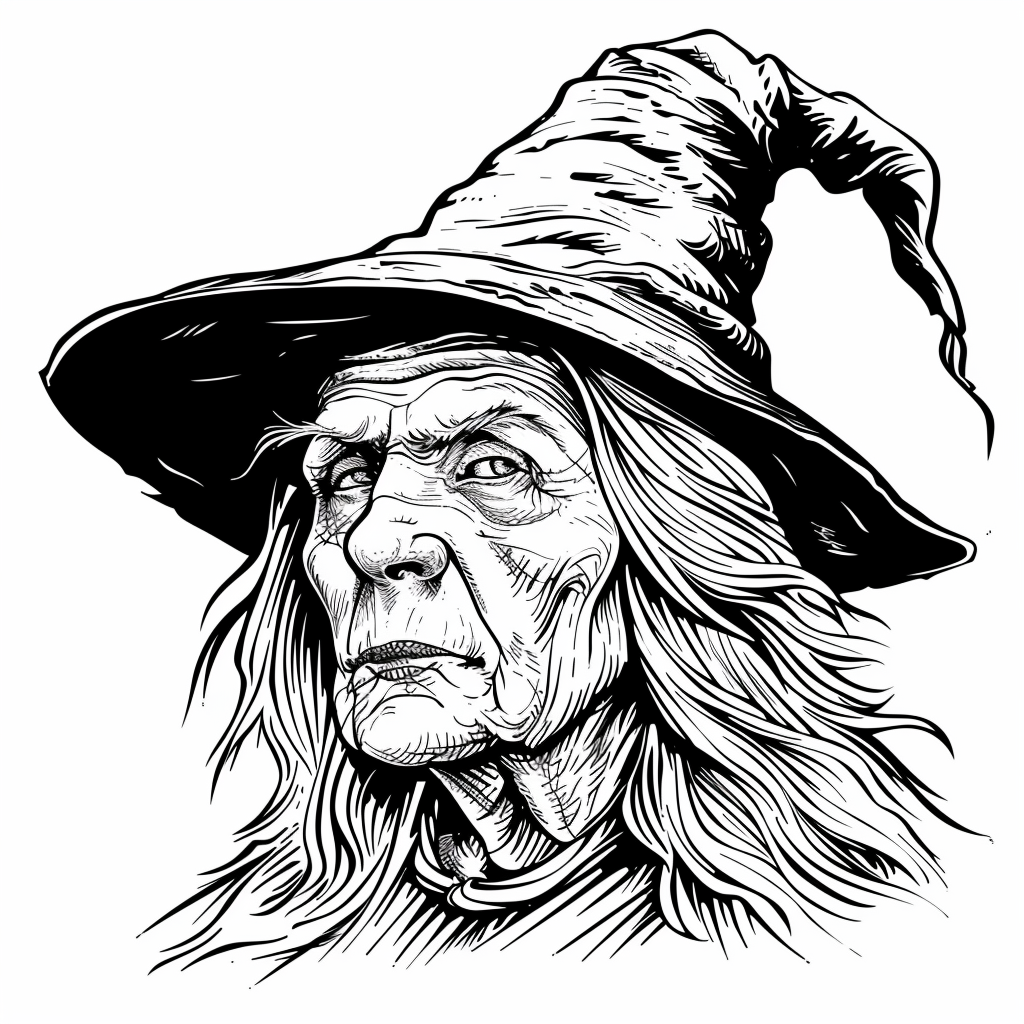 wise and mysterious witch free printable coloring page