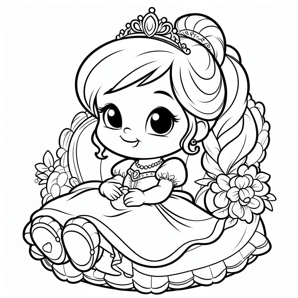 Baby Disney Princess Coloring Free and Printable: