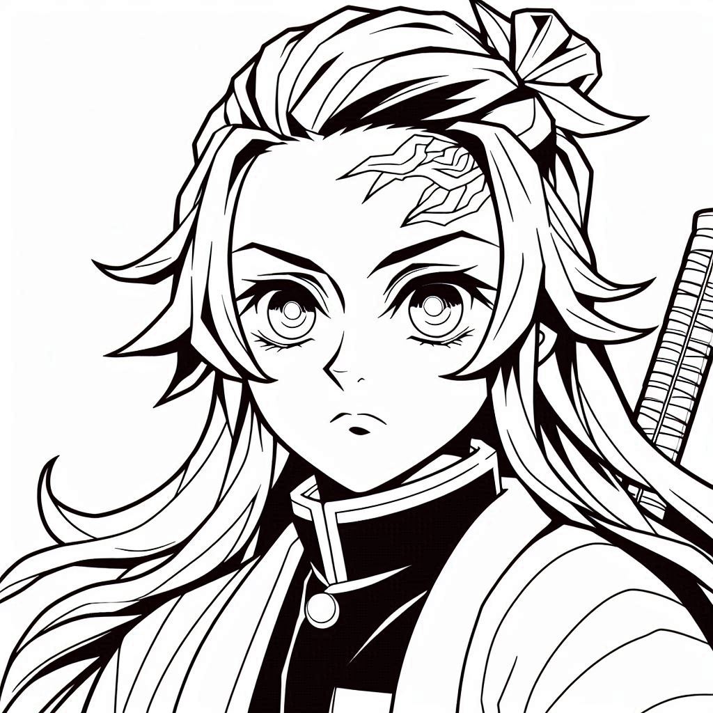 Demon Slayer anime coloring pages free printable