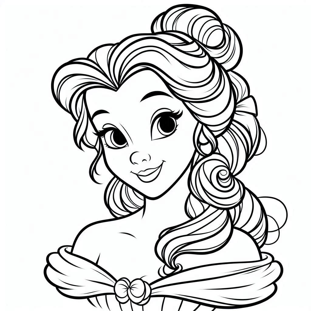 Disney Princess Belle Coloring Free and Printable: