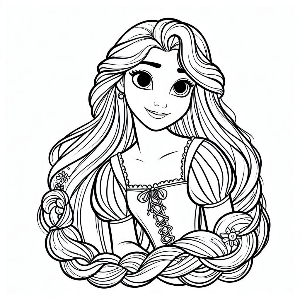 Disney Princess Rapunzel Coloring Free and Printable: