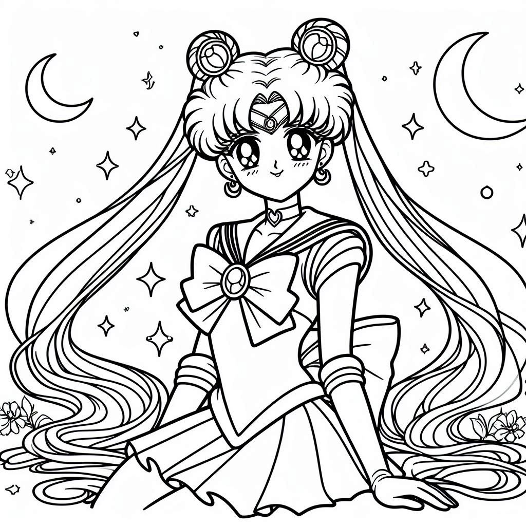 anime coloring pages free printable Sailor Moon