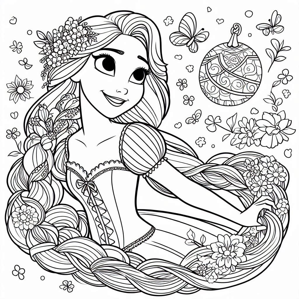 Disney Princess Rapunzel Coloring Free and Printable: