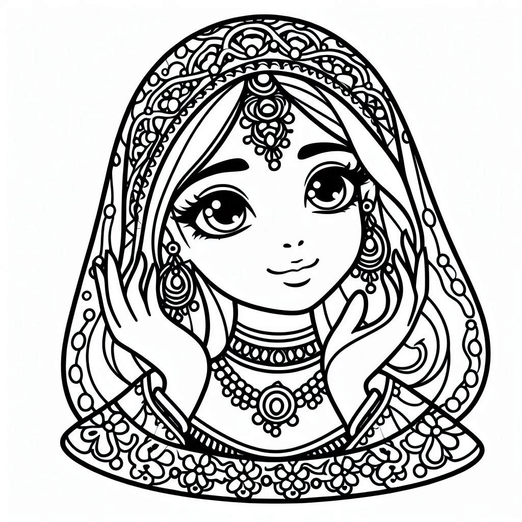 Arabian Night Princess Coloring Free and Printable: