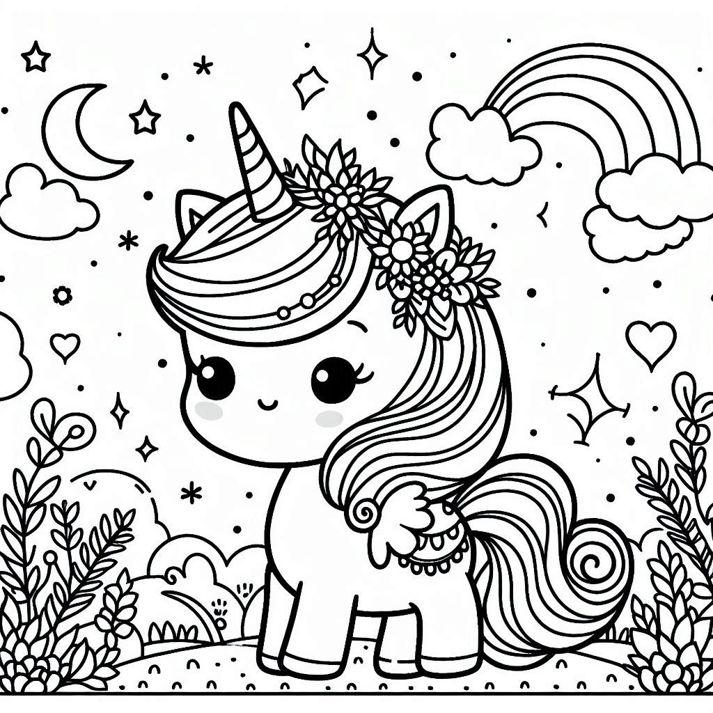 Unicorn Princess Coloring Pages free printable