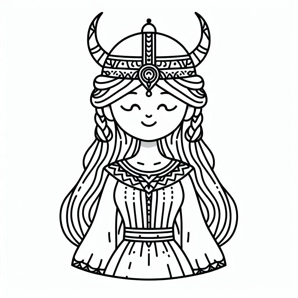 Viking Princess Coloring Free and Printable: