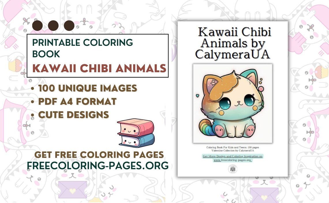 kawaii chibi animals coloring pages