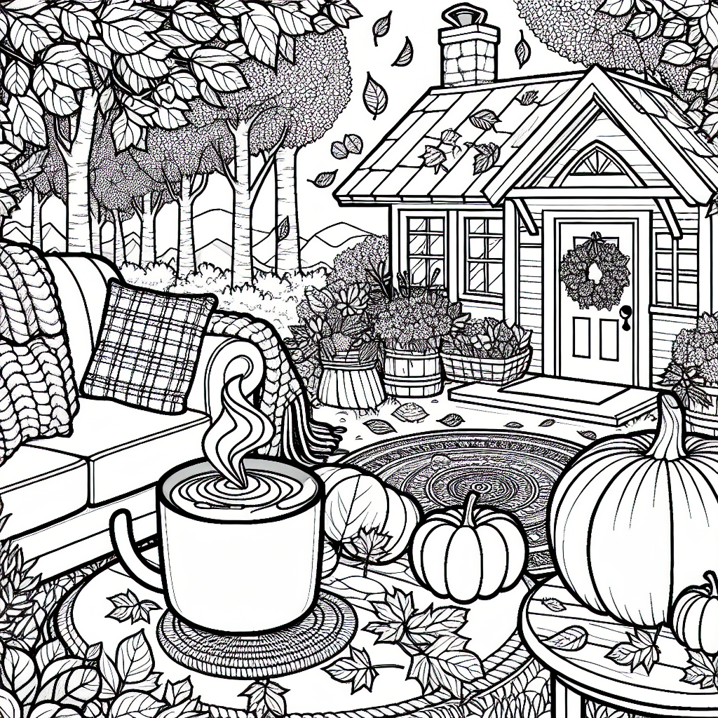 free cute fall printable coloring pages for kids and adults