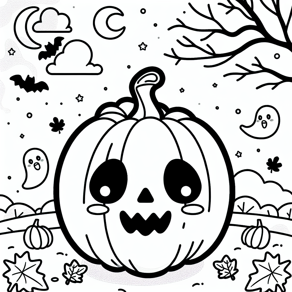 free cute fall printable coloring pages for kids and adults - halloween pumpkin