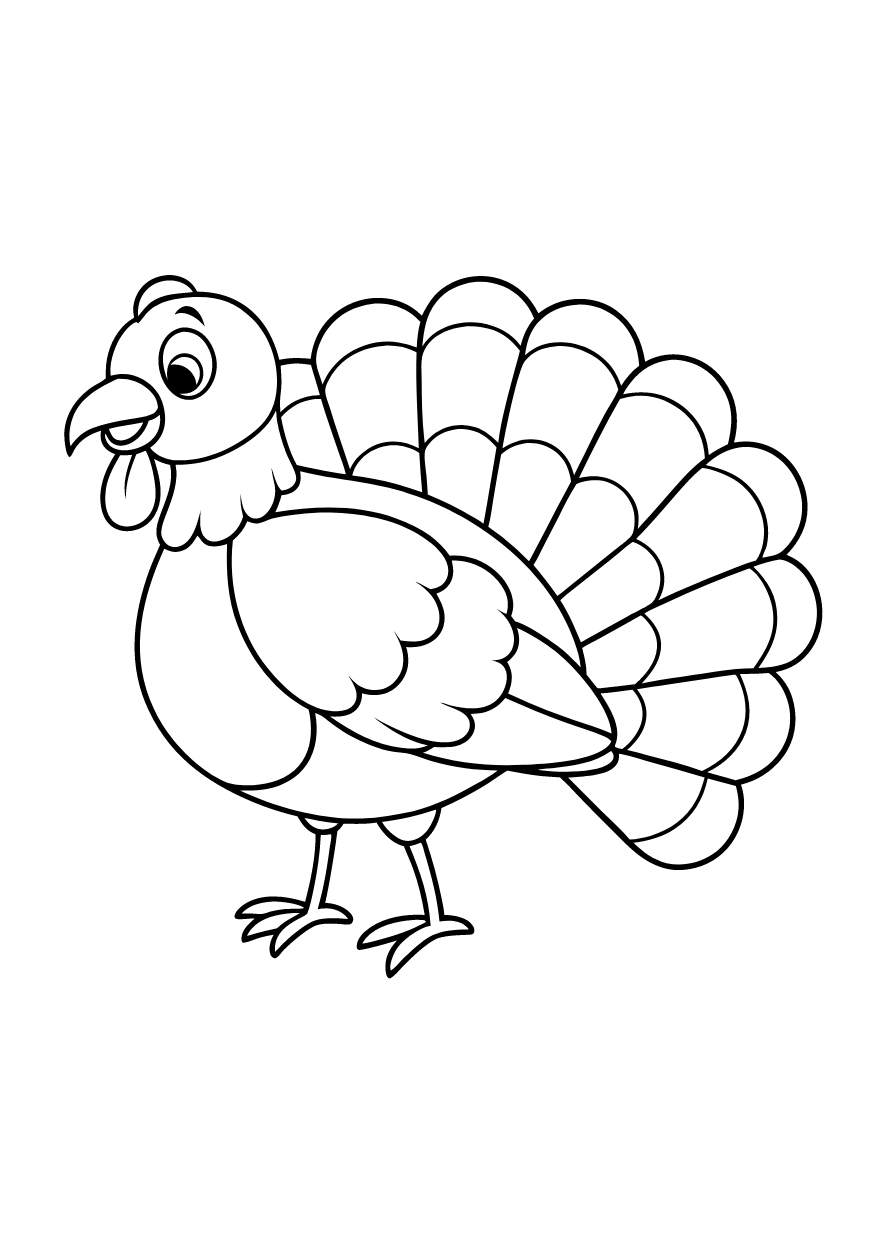 10 Free Turkey Coloring Pages