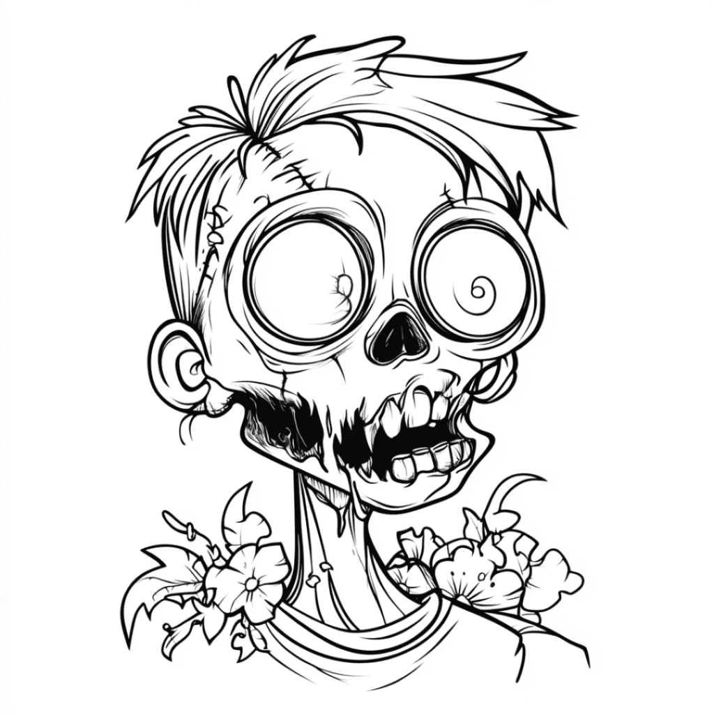 horror zombie coloring page